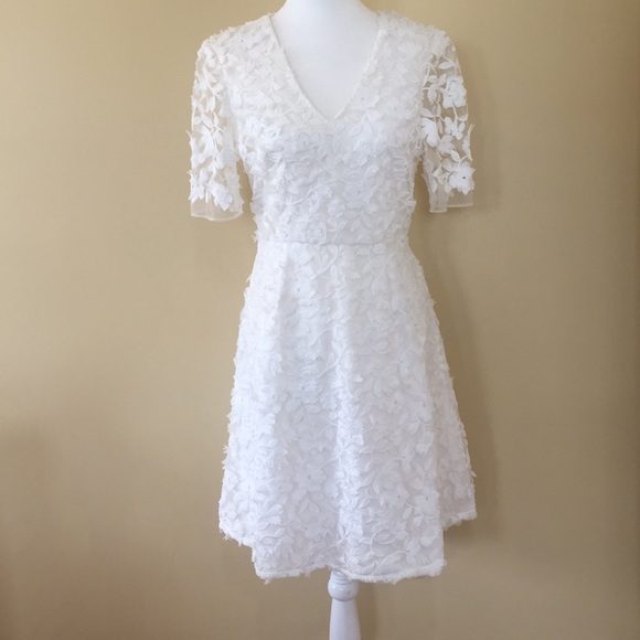 Adrianna Papell Dresses & Skirts - Adrianna Papell Ivory Embroidered Dress Size 2